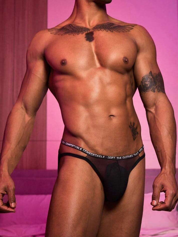 Men's Sheer Mesh Thong Brief